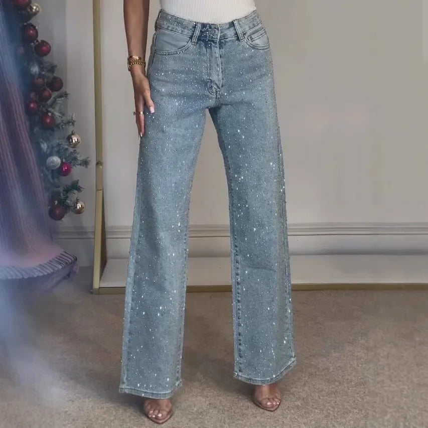 Jeans con brillantini donna