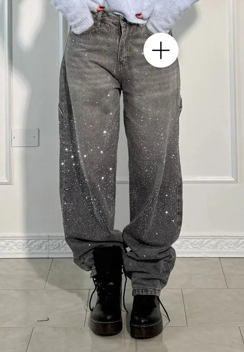 Jeans con brillantini donna