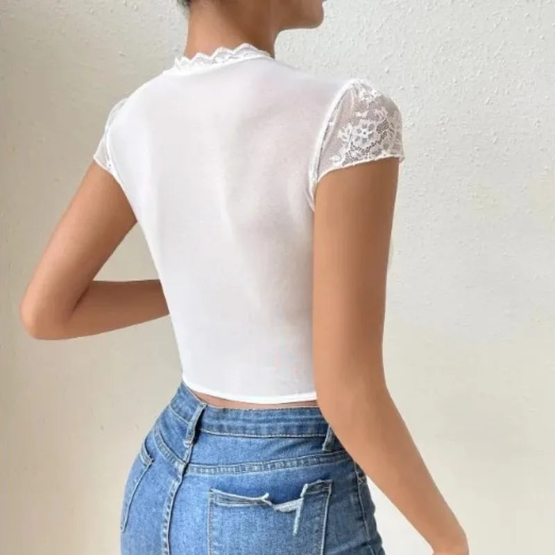 Top in pizzo donna