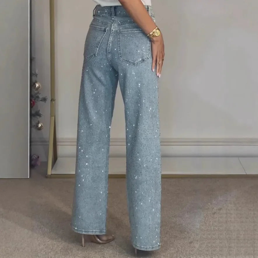 Jeans con brillantini donna