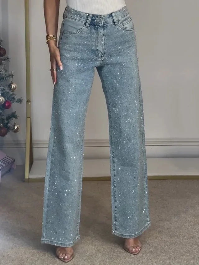 Jeans con brillantini donna