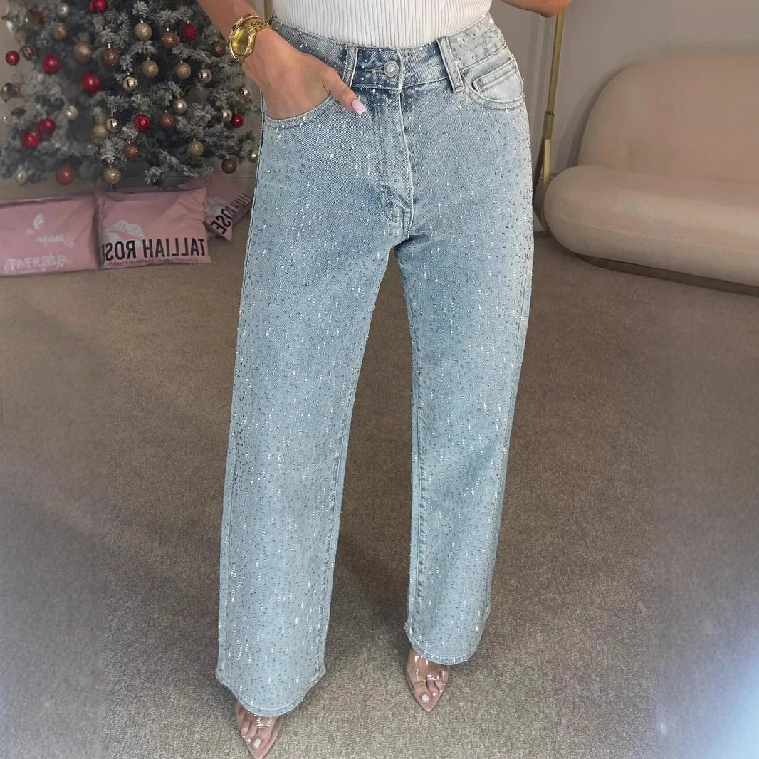 Jeans con brillantini donna