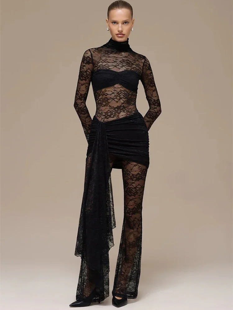Jumpsuit in pizzo donna