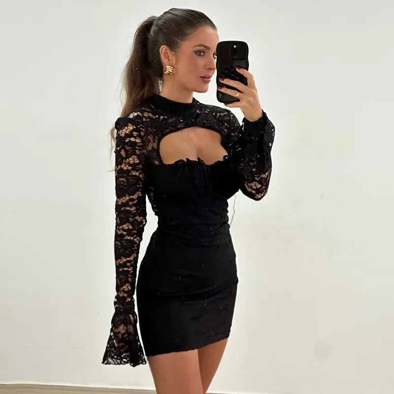 Vestito mini in pizzo