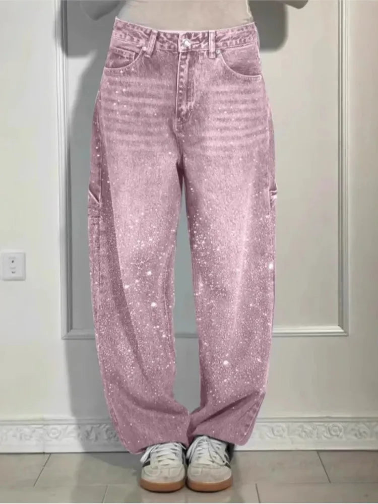 Jeans con brillantini donna