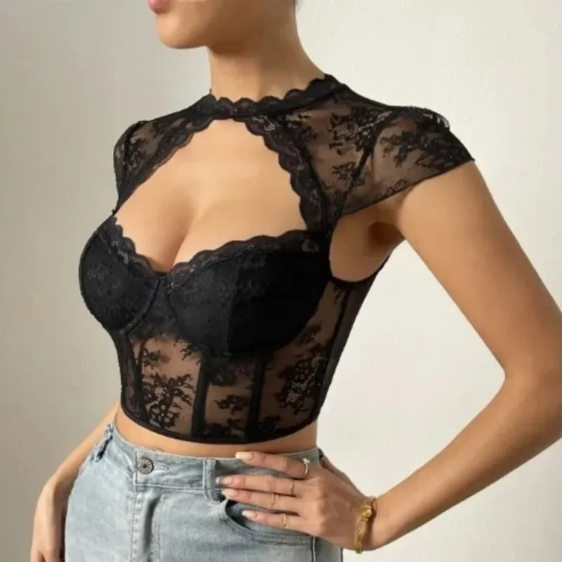 Top in pizzo donna
