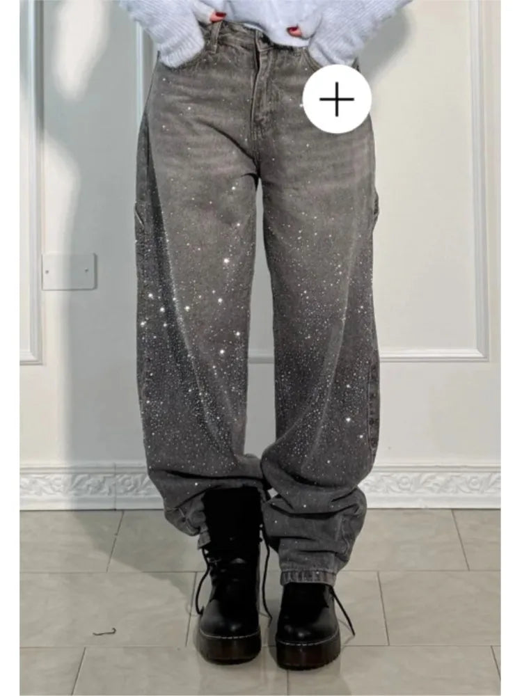 Jeans con brillantini donna
