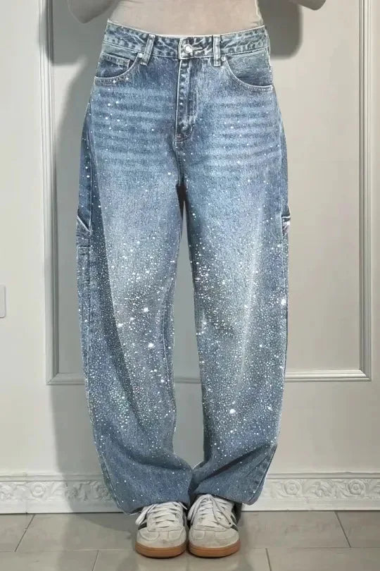 Jeans con brillantini donna