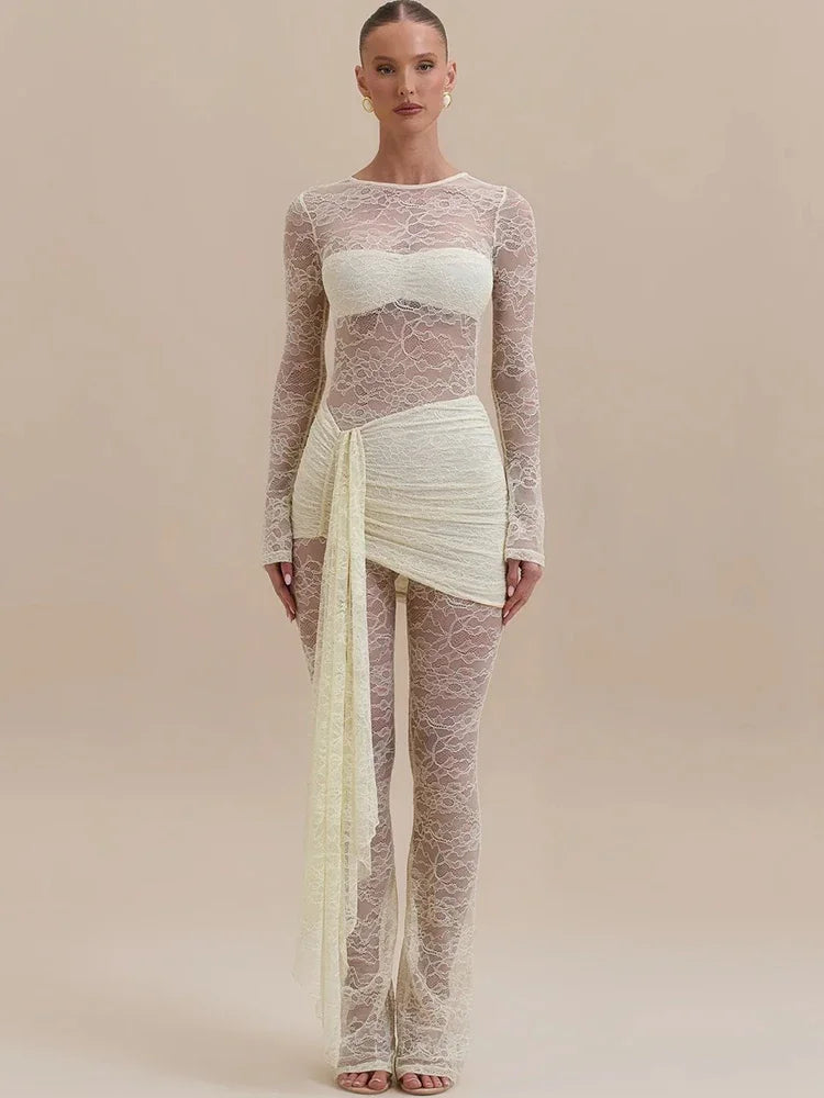 Jumpsuit in pizzo donna