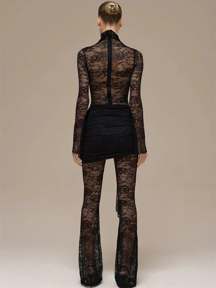 Jumpsuit in pizzo donna