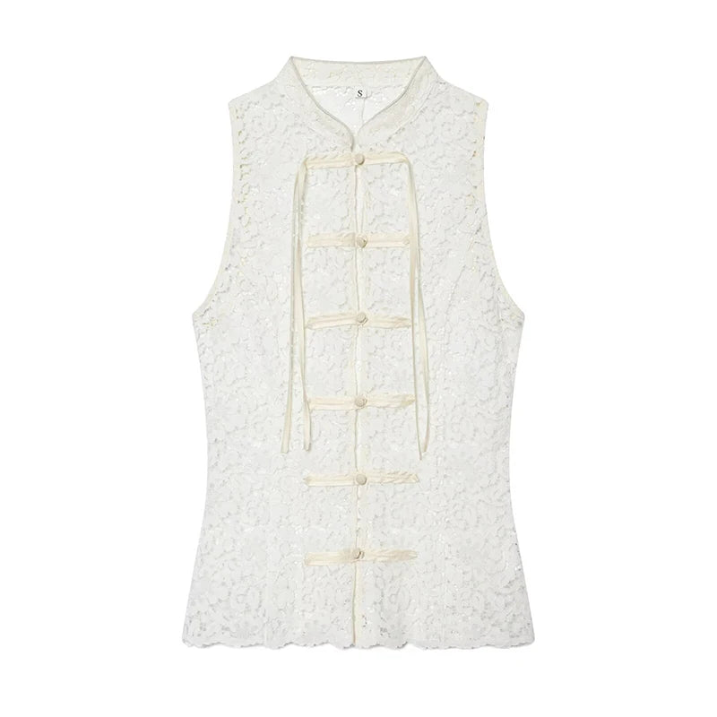 Top in pizzo donna