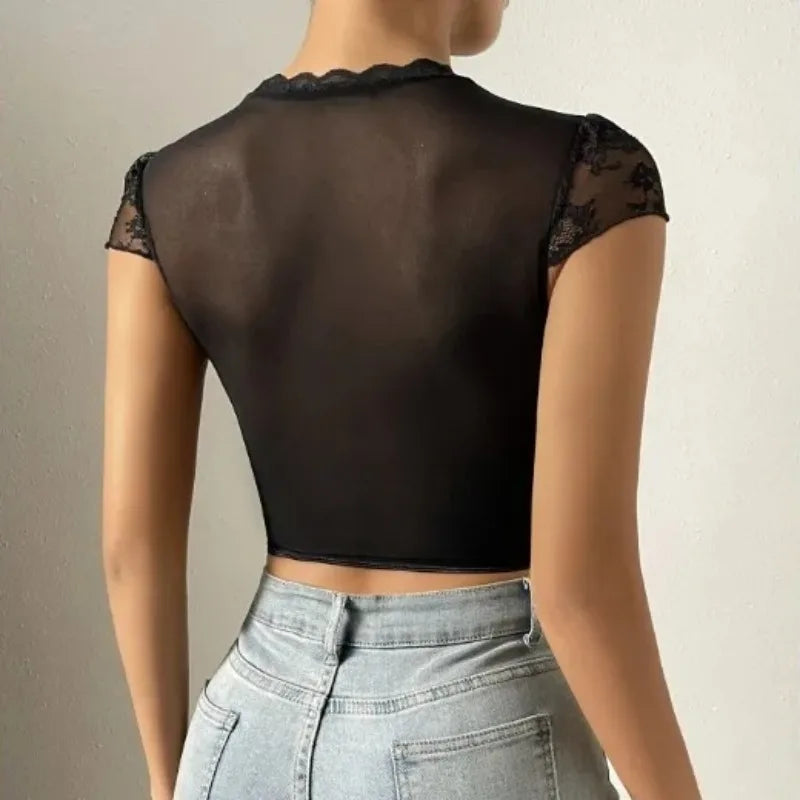 Top in pizzo donna