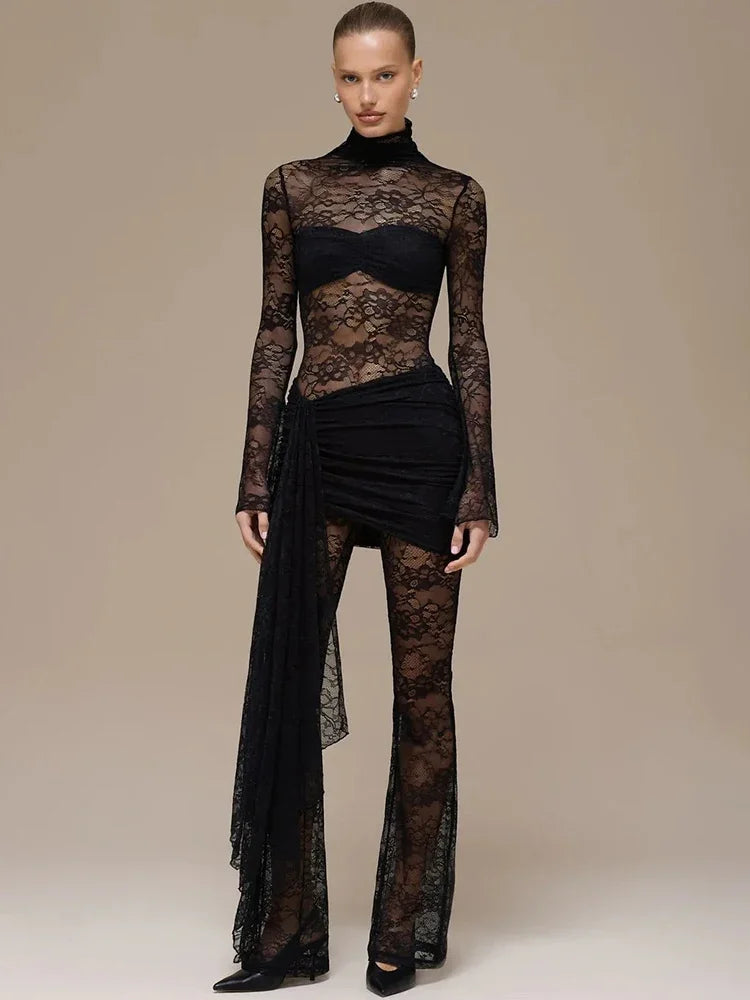 Jumpsuit in pizzo donna