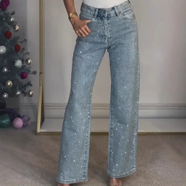 Jeans con brillantini donna