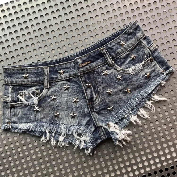 Shorts mini in denim donna