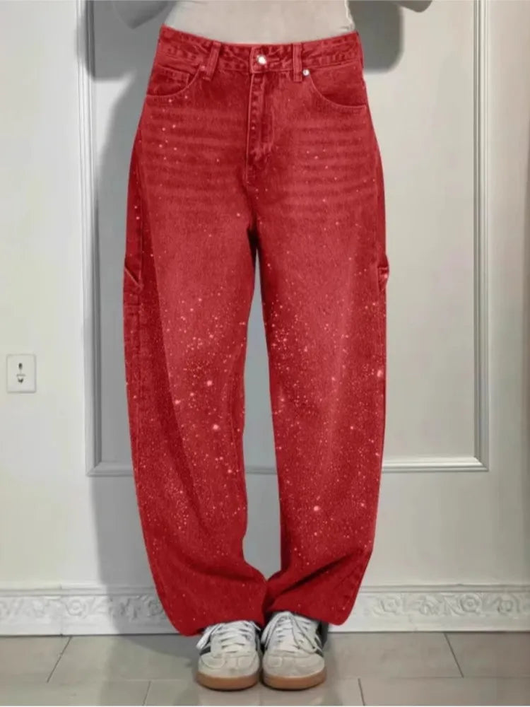 Jeans con brillantini donna