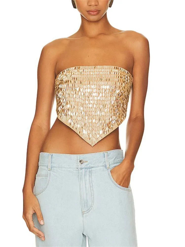 Top Paillettes donna