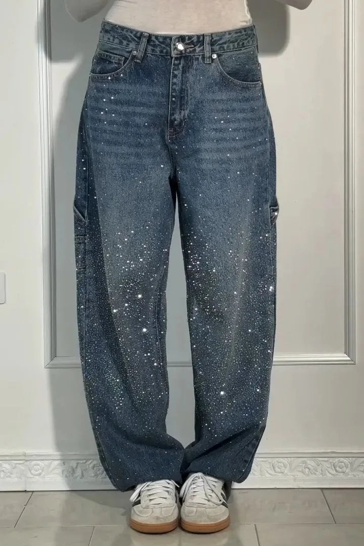 Jeans con brillantini donna