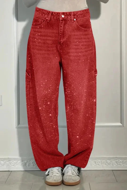 Jeans con brillantini donna